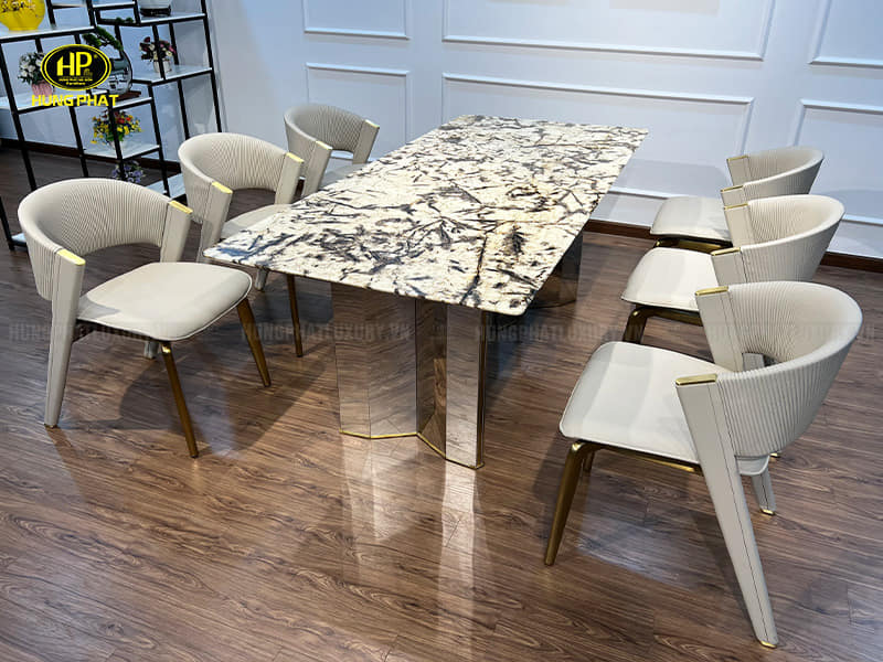 bàn ăn mặt đá cẩm thạch BA-SF12