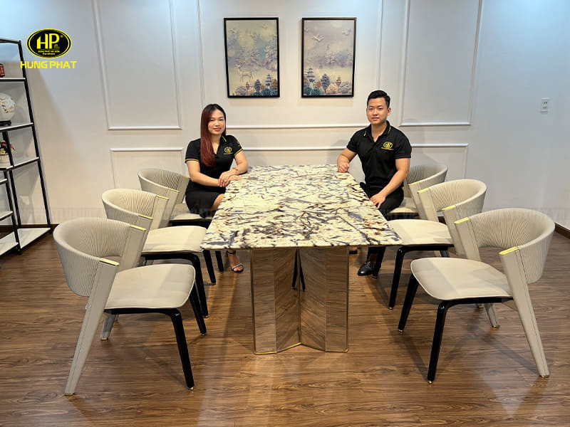 Bàn ăn mặt đá cao cấp BA-SF12