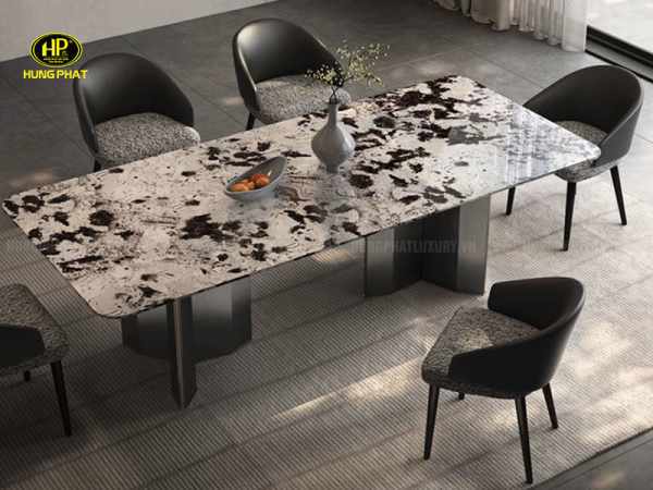 Bàn ăn mặt đá vi tinh thể BA-SF12