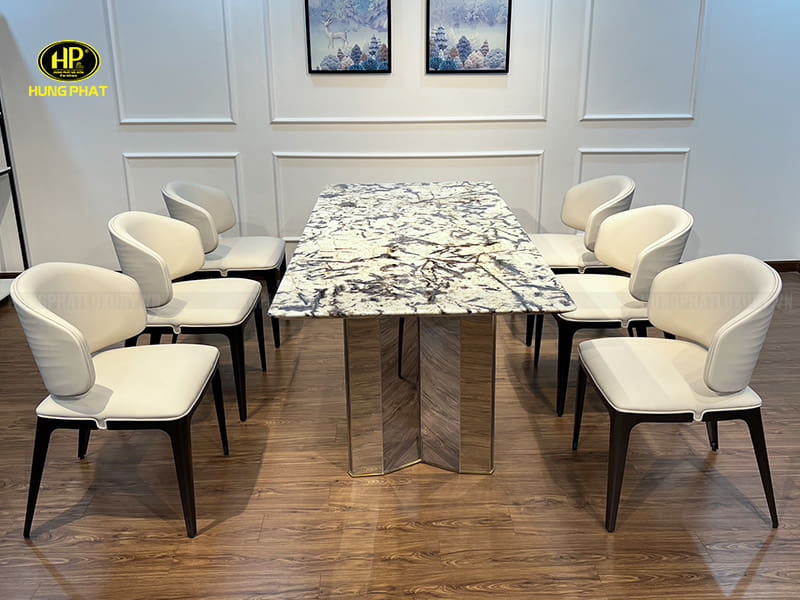 bàn ăn mặt đá hiện đại cao cấp BA-Sf12