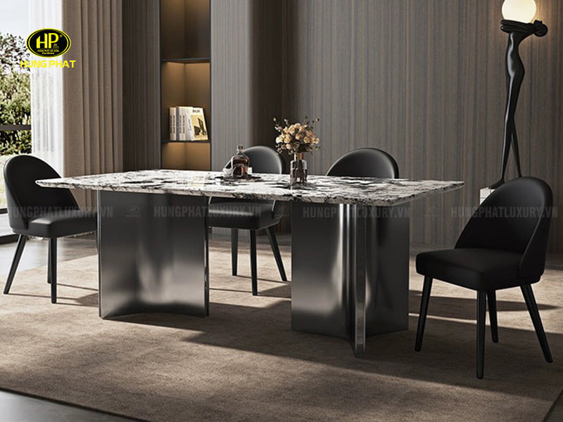 bàn ăn mặt đá nhập khẩu sang trọng BA-SF12