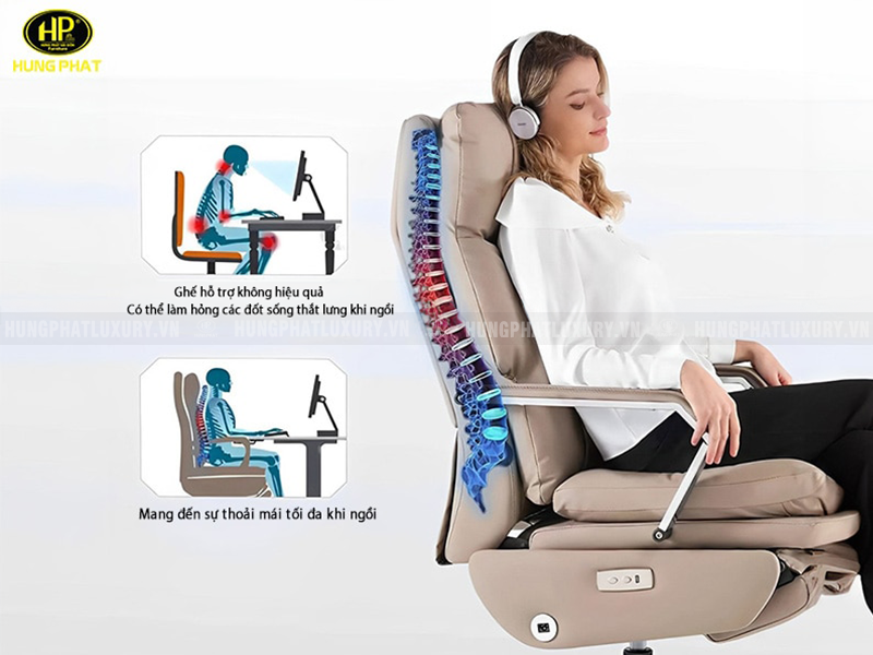 Ghế giám đốc da bò nhập khẩu HZ-6408N