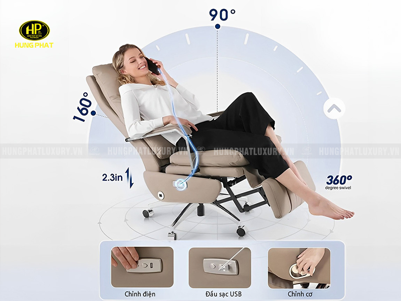 Ghế sofa da bò HZ-6408D