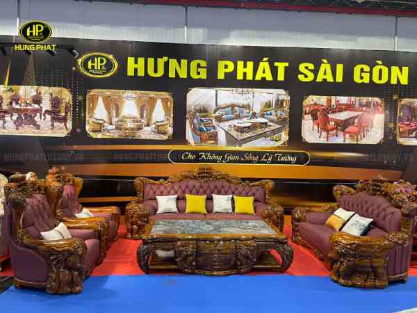 bộ sofa tân cổ điển gỗ mun nhập khẩu SF-2319