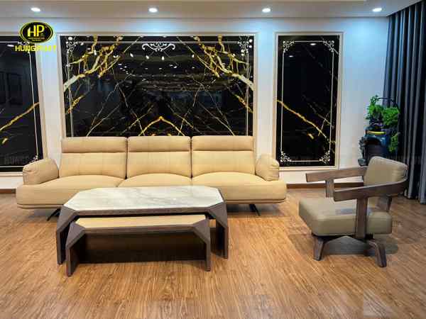 Sofa da bò ý nhập khẩu hiện đại H691C