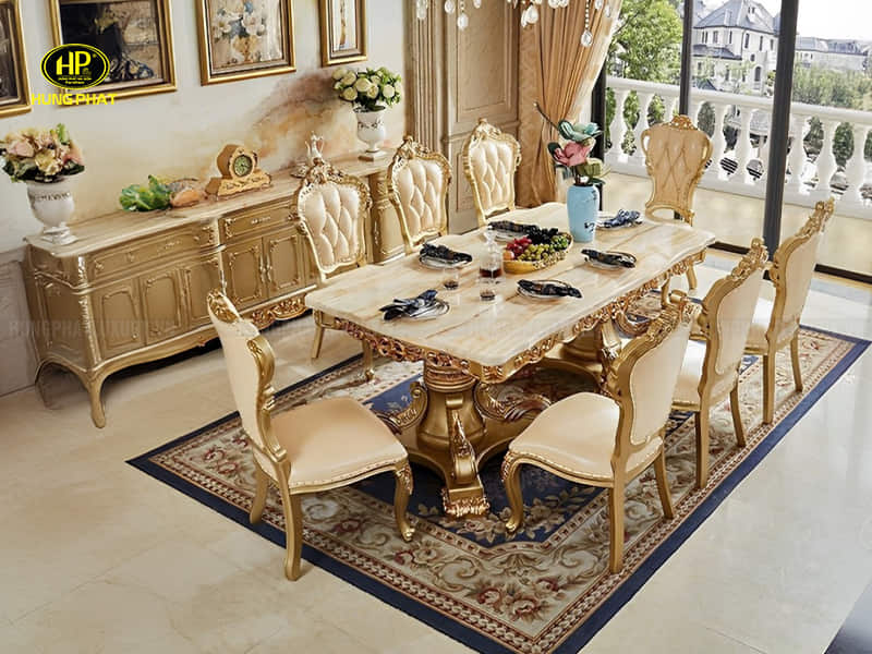 bộ bàn ăn tân cổ điển phong cách hoàng gia BA-8329