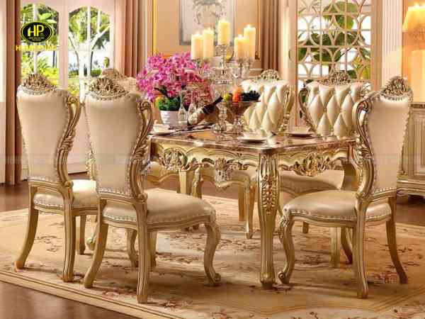 bộ bàn ăn tân cổ điển 6 ghế BA-8218
