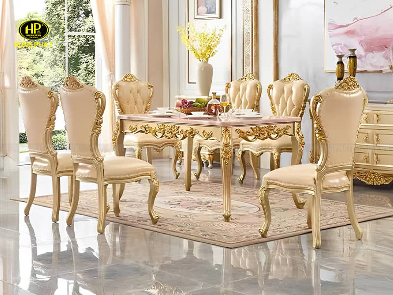 bộ bàn ăn tân cổ điển hoàng gia BA-8219