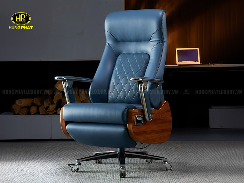 ghế giám đốc thư giãn massage da bò MT-68