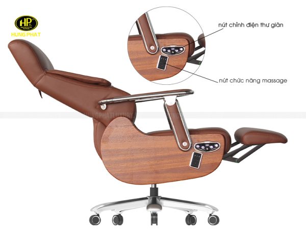 ghế giám đốc thư giãn massage da bò MT-668