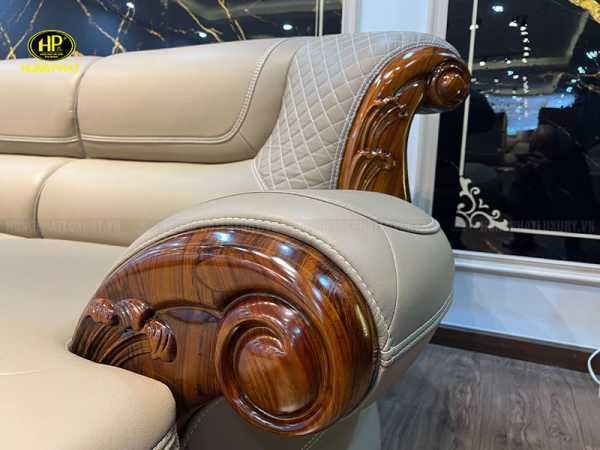 ghế sofa da bò khung gỗ mun nam phi WJ166