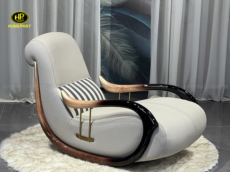 ghế thư giãn bập bênh da bò ý KC59B