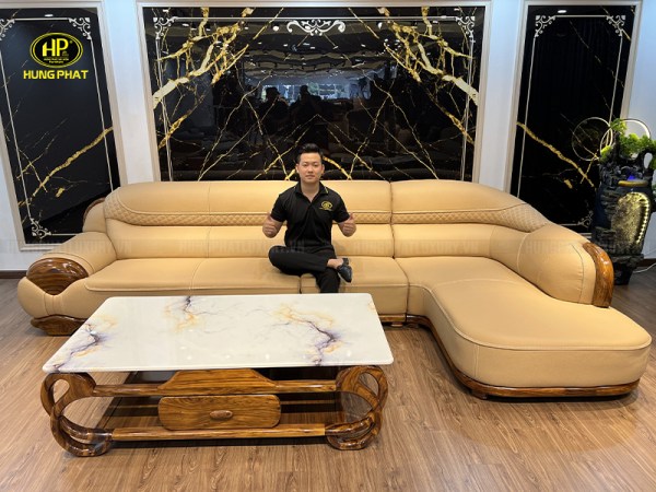 sofa bọc da bò italia WJ165