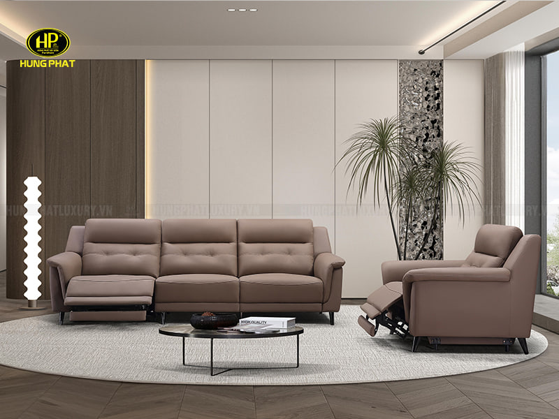 sofa da bò ý thư giãn chỉnh điện LG927