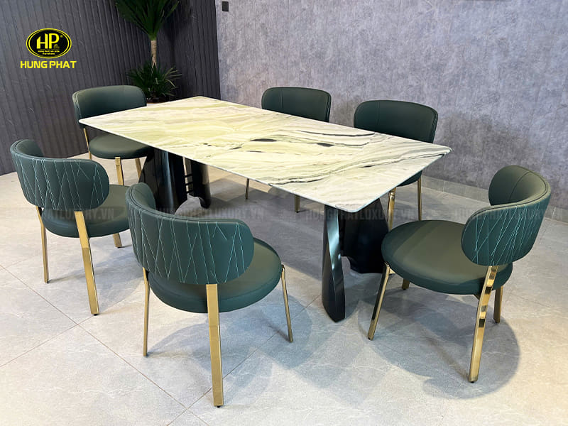 bàn ăn mặt đá cẩm thạch nhập khẩu ba-sf25