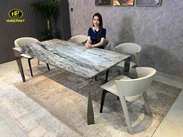 bàn ăn mặt đá cẩm thạch ba-sh011