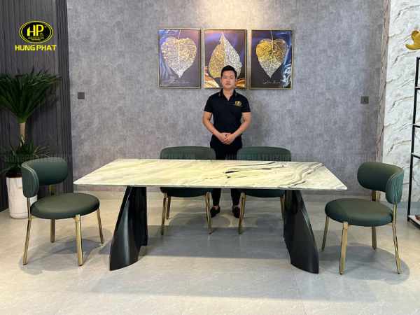 bàn ăn mặt đá cẩm thạch ba-sf25