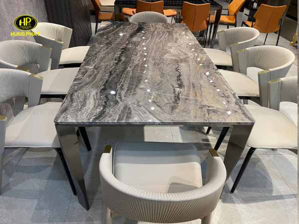 bàn ăn mặt đá cao cấp ba-sh011