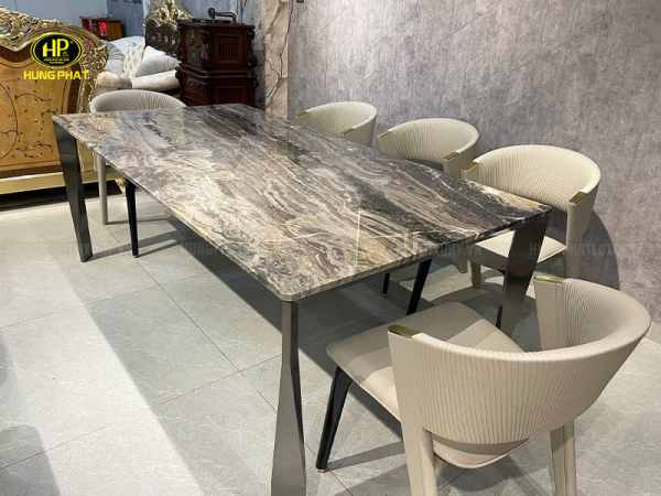 bàn ăn mặt đá hiện đại ba-sh011