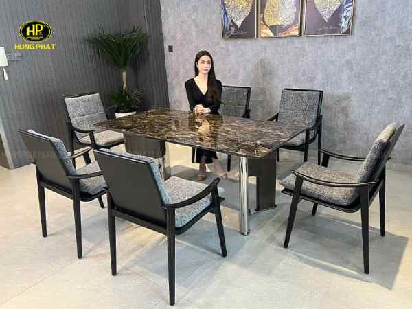 bộ bàn ăn mặt đá ba-s9983