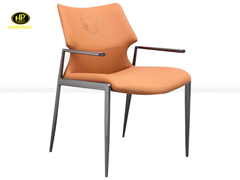 ghế ăn bọc da màu cam 1003-c
