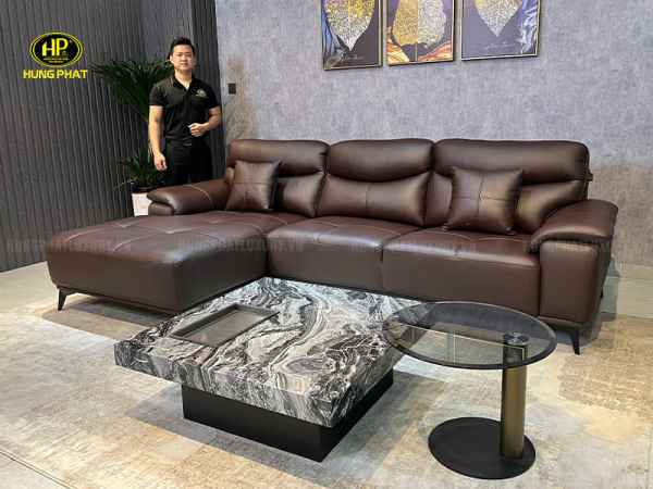 sofa góc da bò nhập khẩu h-8275n