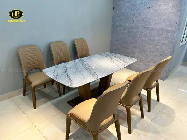 bộ bàn ăn 8 ghế mặt đá hiện đại vt-8188