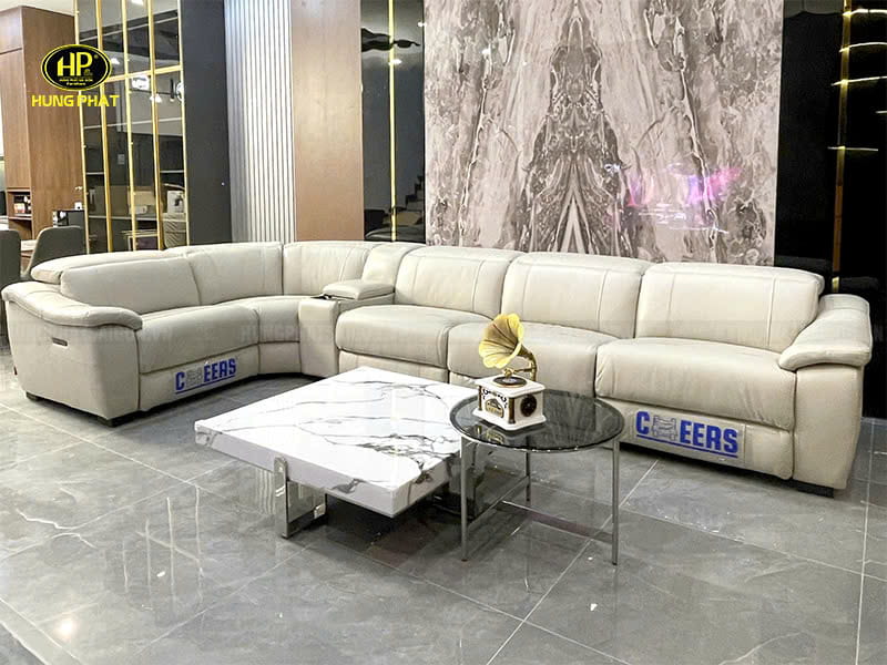 bộ sofa da bò ý thư giãn chỉnh điện sereno u80091hm