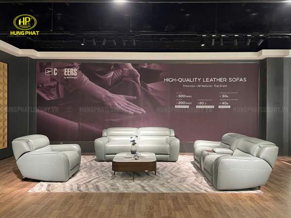 sofa da bò ý thư giãn chỉnh điện fiore u90102hm