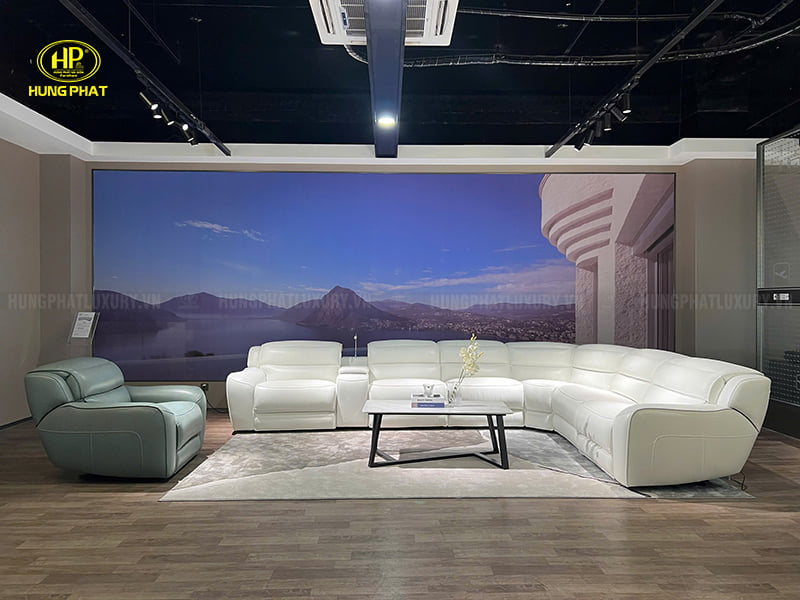 sofa da bò ý thư giãn chỉnh điện u90102hm