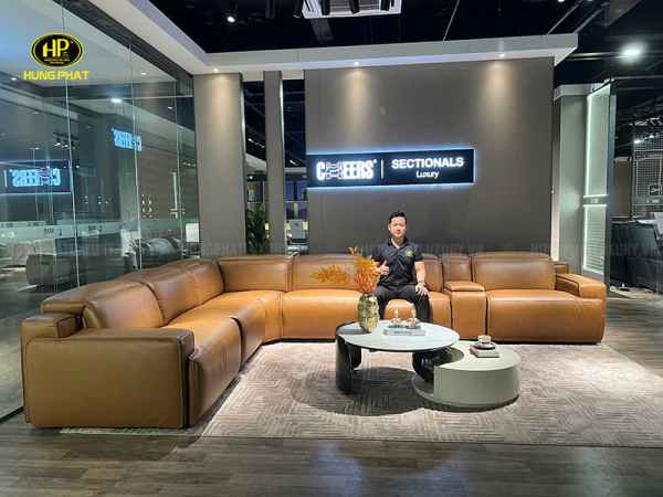 sofa góc da bò nhập khẩu u90191hm