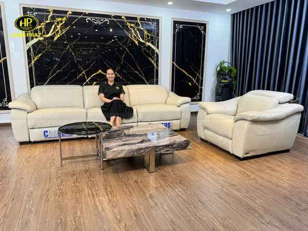 bộ sofa da bò ý thư giãn chỉnh điện sereno u80092hm