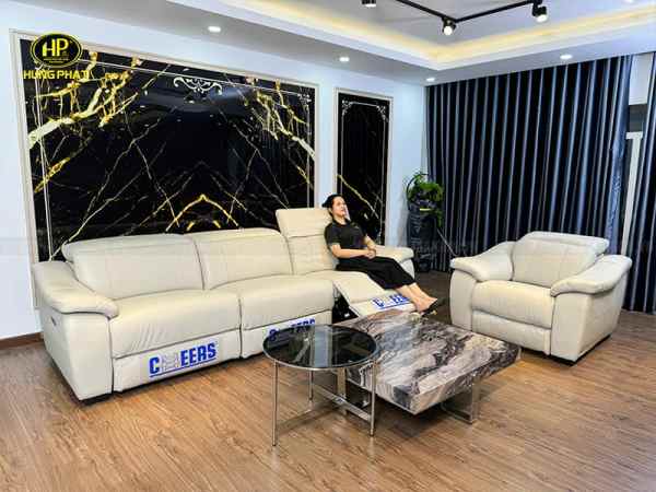 sofa da bò ý thư giãn chỉnh điện sereno u80092hm