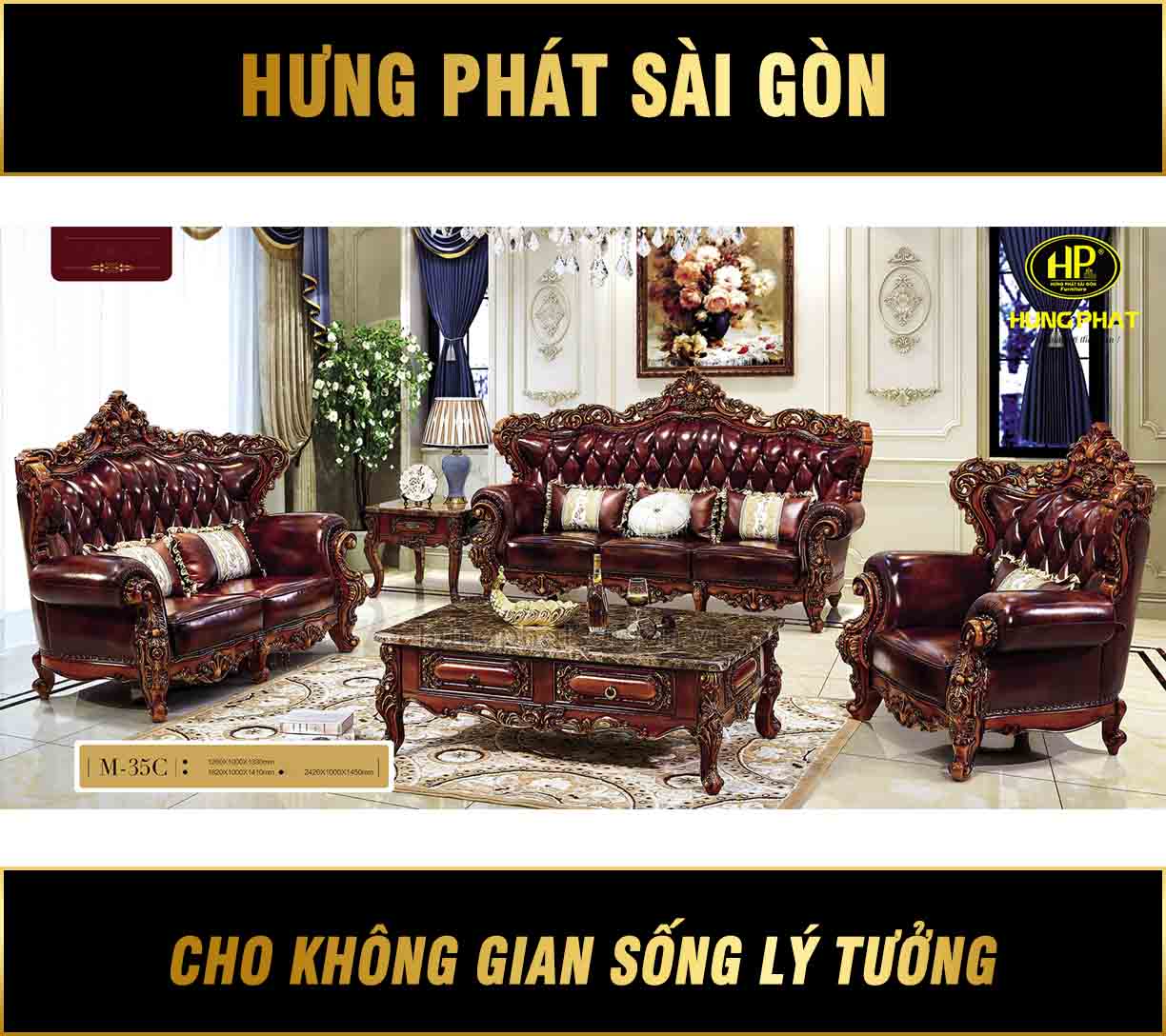 SOFA TAN CO DIEN LUXURY DA BO M 35C