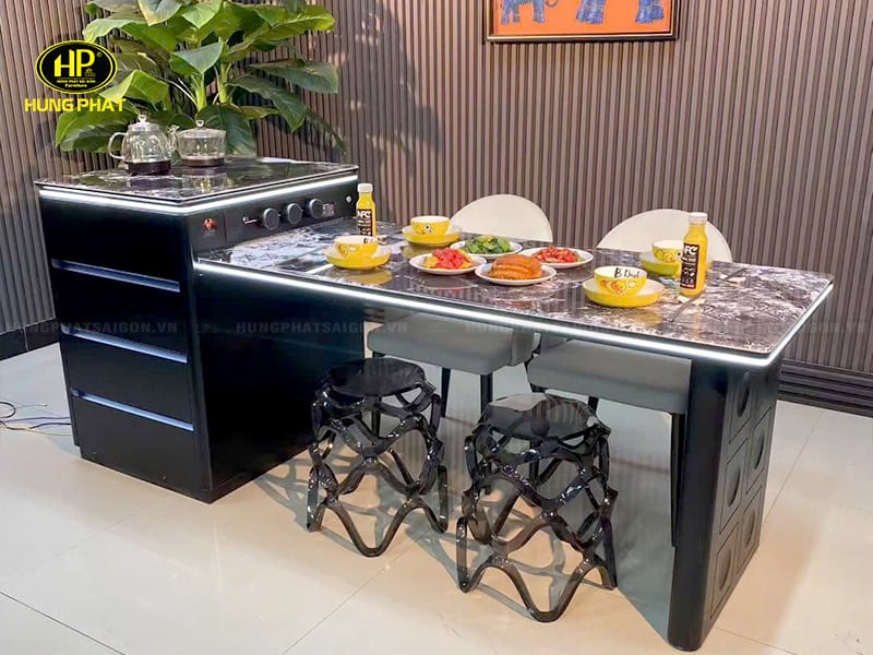 Bàn ăn thông minh kết hợp quầy đảo bếp BA-DT-09-4