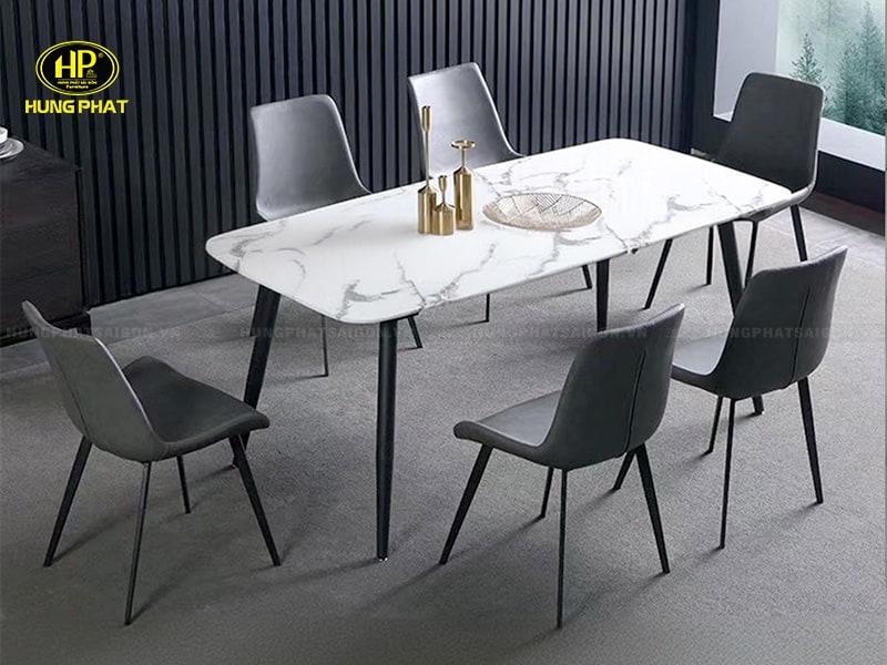 Bộ Bàn Ăn Mặt Đá 6 Ghế NK-701T