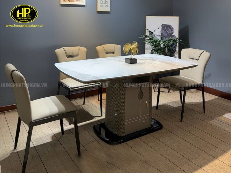 Bộ Bàn Ăn Mặt Đá Thạch Anh Cao Cấp TT-04