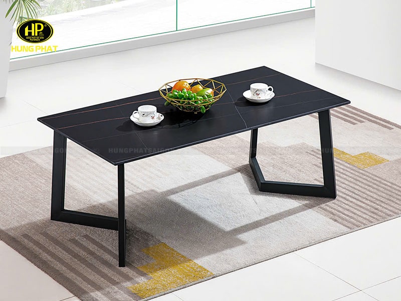 Bàn sofa màu đen đơn giản mặt đá BT-A29