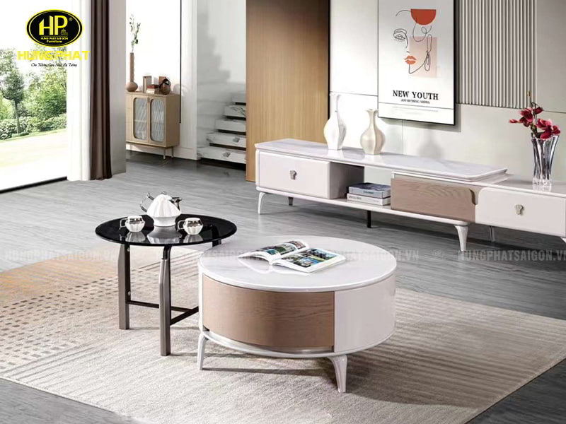 Bàn Trà Đôi Mặt Đá Hiện Đại M46-80