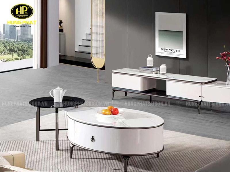 Bàn Trà Đôi Mặt Đá Hiện Đại G82