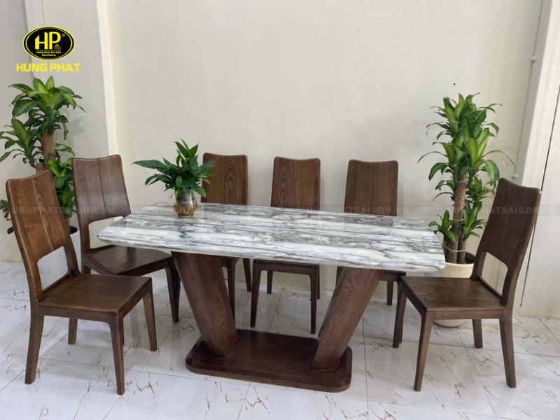 Bộ Bàn Ăn Gỗ 6 Ghế Hiện Đại TM-17