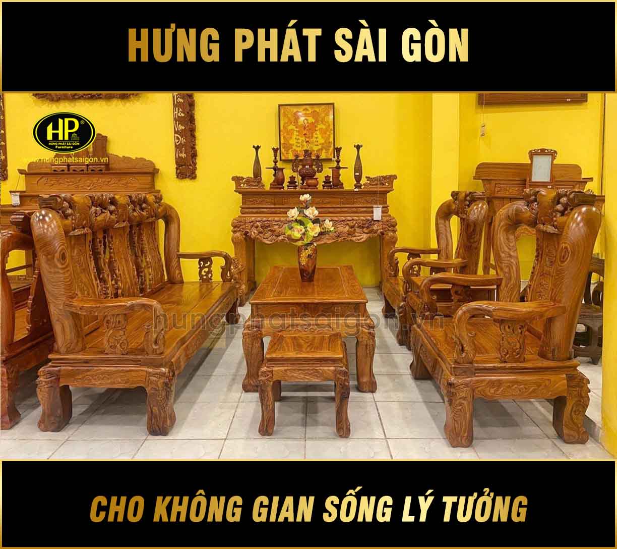 Bộ Bàn Ghế Chạm Đào Gỗ Hương HH-DAO12