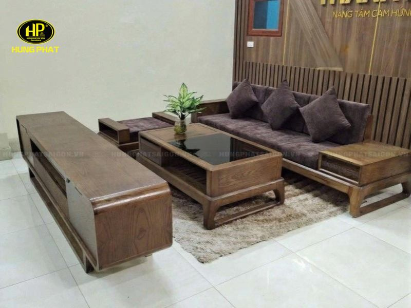 Ghế Sofa Gỗ Sồi Đơn Giản Sang Trọng HS-12