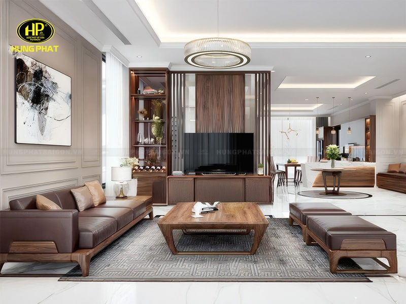 Ghế Sofa Gỗ Sồi Nguyên Tấm HS-35