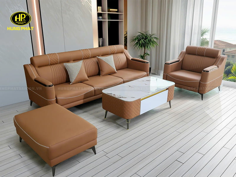 bộ sofa bọc da sang trọng chống trầy vt-309c