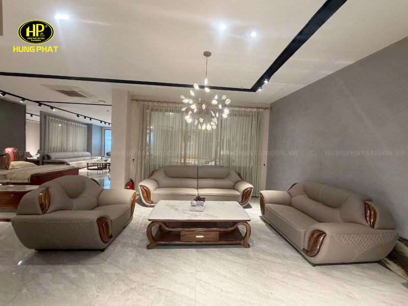 bộ sofa da bò hiện đại 2211