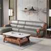 Bộ sofa gỗ mun nhập khẩu da bò nhập khẩu WJ-201