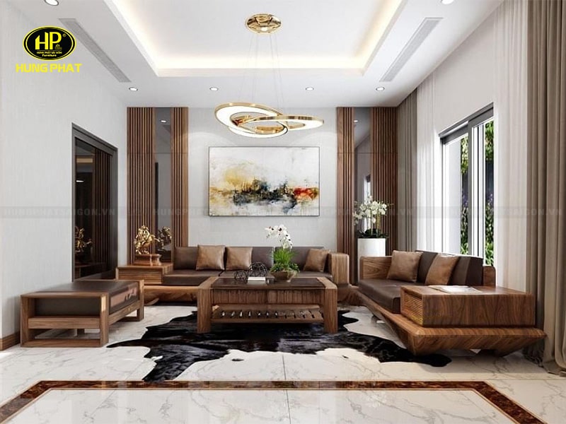 Sofa Gỗ Óc Chó Cao Cấp HO-02