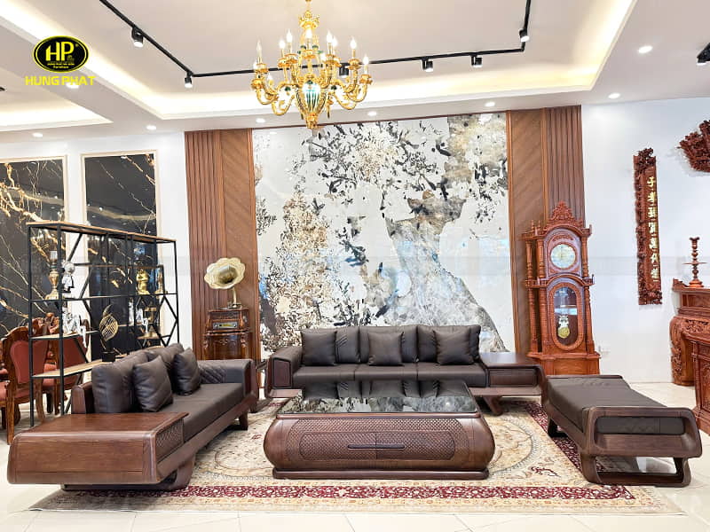 Bộ Sofa Gỗ Sồi Tự Nhiên Hiện Đại SV-034