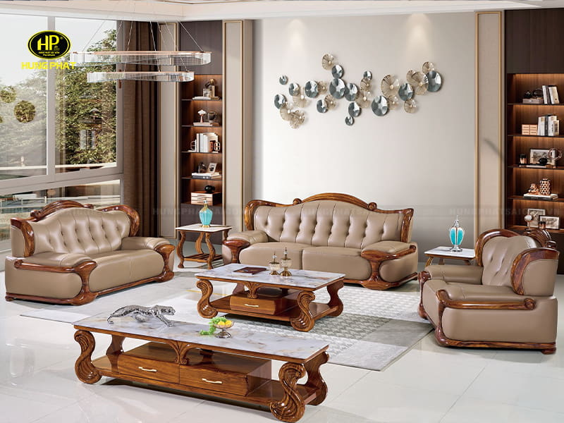 bộ sofa tân cổ điển 1+2+3 gỗ mun nhập khẩu f100